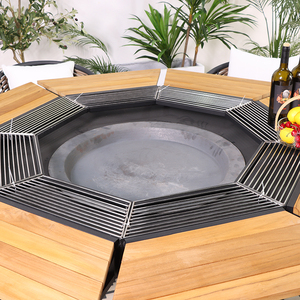 Ensemble <span class=keywords><strong>de</strong></span> salle à manger en <span class=keywords><strong>bois</strong></span> <span class=keywords><strong>Table</strong></span> <span class=keywords><strong>de</strong></span> barbecue Foyer Mobilier d'extérieur rempli <span class=keywords><strong>de</strong></span> fonctionnalités Aluminium rond pour Banquet pliable <span class=keywords><strong>de</strong></span> <span class=keywords><strong>jardin</strong></span> <span class=keywords><strong>de</strong></span> patio extérieur - Product Image 3