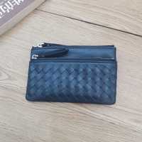 Dompet Wanita Kulit Asli Berkualitas Tinggi, Tas Kartu Retro Anyaman, Dompet Koin Modis Kapasitas Besar, Dompet Desainer Kustom
