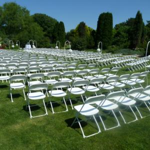 Silla plegable portátil Fanny blanca para fiestas al aire libre Alquiler barato para patio Eventos DE BODA Celebración - Product Image 3