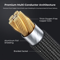 Câble USB-C vers USB-C 3A 60W PD 3.0 en nylon tressé robuste pour iPhone 16, S24 et ordinateur