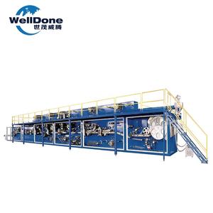 Высококачественная полностью автоматическая линия по производству детских подгузников, восстановленная с компонентами сердечника ПЛК для бумажных материалов из древесной массы - Product Image 1