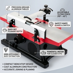 <span class=keywords><strong>Raboteuse</strong></span> à bois plate de 6 pouces haute puissance 1800W, 110/220V, petit équipement mécanique domestique pour le bricolage, mini <span class=keywords><strong>raboteuse</strong></span> d'établi - Product Image 2