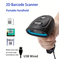 Pemindai ponsel pintar Android berkabel USB 1D 2D 32-bit tampilan hitam mesin POS seluler pembaca kode QR Supermarket pemindai genggam hitam
