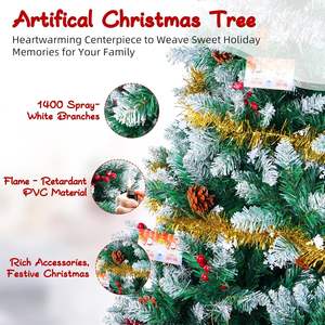 <span class=keywords><strong>Sapin</strong></span> de Noël <span class=keywords><strong>Artificiel</strong></span> Articulé Premium 1,80 m (6FT) en Pin et Abriolac, 1400 Aiguilles, Montage Facile, Comprend 6 Décorations Différentes, Utilisation Intérieur/Extérieur - Product Image 2
