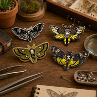 Ensemble de conception imaginative magique mal et tête de mort noire Hawk Moth Broches en émail en alliage de zinc nickelé Broche artisanale en métal