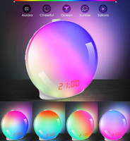 Réveil numérique avec fonction Snooze, lumière d'ambiance 7 couleurs, veilleuse, réveil matinal
