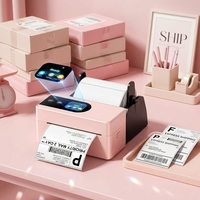 Impresora de Etiquetas de Envío Phomemo PM64D 4x6 con Pantalla Táctil, Impresora Térmica Bluetooth para Pequeñas Empresas, Detección Automática de Etiquetas, ROSA