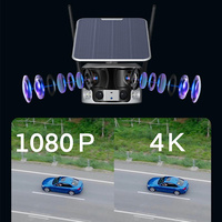 Caméra extérieure NIVIEW App Y6 WiFi 4K 8MP à double objectif PTZ, alimentée par énergie solaire, étanche, vision nocturne, détection de mouvement, carte mémoire