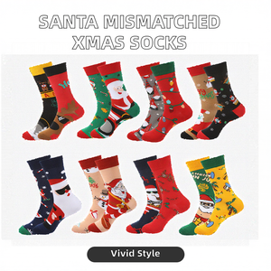 Chaussettes de Noël créatives pour hommes en gros, chaussettes fantaisie à motifs de Noël, chaussettes hautes amusantes et joyeuses - Product Image 2