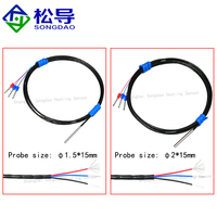 Waterproof PT100 Platinum Resistance Probe Three Wire/four Wire Ultra-fine Stainless Steel Industrial Temperature Sensor