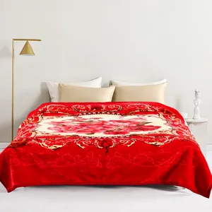 Дешевая цена, плотное супер мягкое роскошное 2-слойное одеяло из полиэстера Raschel в классическом стиле