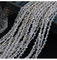 Perles d'eau douce naturelles blanches AA, sans noyau, lustrées double face, baroques irrégulières, de forme assortie, 4-5mm, Sanqi, à l'éclat lumineux