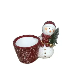 Home Decoration Nordic Vase White Decor Ceramic Snowman Floret Basin