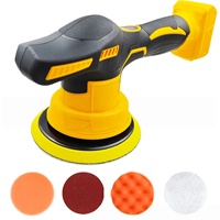 Polisseuse de voiture sans balais 21V avec affichage numérique, polisseuse électrique avec 6 tampons, compatible avec les batteries Makita/DeWalt/Milwaukee