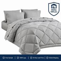 Couette matelassée en microfibre de polyester, design à points de couture, pour usage domestique, toutes saisons, luxueusement douce