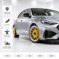 Velg Alloy Tempa Kustom Baru 17x8 Y Mesh Emas Poles Perak Lip 5x112/120 ET0 10 15 35 45 untuk Golf Audi A3 untuk Seri 1
