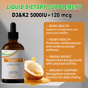 Complément Alimentaire Liquide OEM Marque Privée 4-EN-1 Gouttes de Vitamine D3 K2 60ml pour la Santé Osseuse - Product Image 2