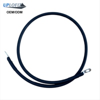 Câble de démarrage de batterie de station d'alimentation industrielle 6 AWG 36 pouces, paire de câbles 16 mm EVR noirs avec bornes annulaires en cuivre de 3/8 pouces, homologué 1500 V