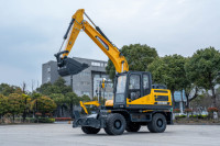 Excavadora de Ruedas de Grado Profesional, 14 Toneladas, Fuerza de Excavación de 100 kN, Cucharón de 0.6 m³, Velocidad de Autotransferencia de 32 km/h