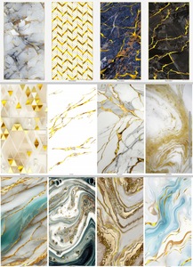 Hiện đại 3D in PVC tấm Tường cho phòng tắm cao bóng UV tấm vết kháng không thấm nước đá cẩm thạch tường ốp căn hộ - Product Image 2