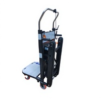Chariot à main électrique portable pour monter les escaliers, chariot à marchandises, chariot à plateforme, cadre métallique, capacité de charge de 400 kg, pour le shopping