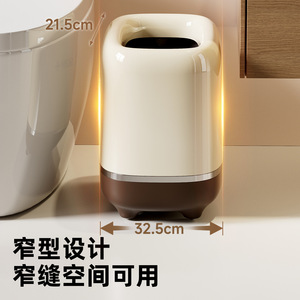 Large Capacity Household Trash Can With Wheels Inner Outer <b>Bins</b> <b>Lid</b> For Living Room Bedroom - Product Image 5