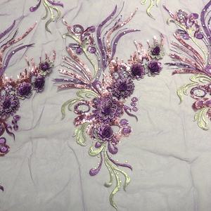 Đa Màu Sắc Thêu 3D Hoa Sequins Và Đá Ren Đính Handcut Vải Lt2581a - Product Image 2