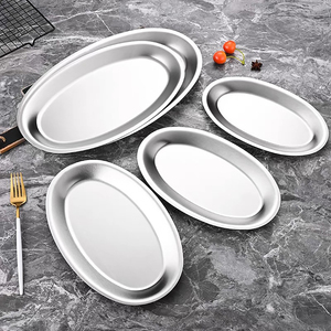 Piatto da portata ovale in acciaio inossidabile 304 dorato, spesso, per pesce, barbecue, vassoio per alimenti, all'ingrosso dalla fabbrica, ODM OEM - Product Image 3