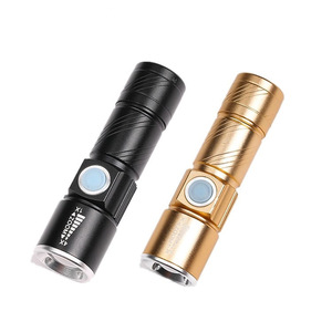 Aluminum Alloy <b>Flashlight</b> LED <b>Rechargeable</b> Zoomable Dimmable Outdoor Portable Mini Torch Light - Product Image 1
