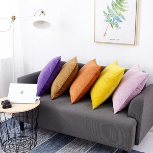 Cojín suave sedoso cuadrado de alta calidad, <span class=keywords><strong>funda</strong></span> de almohada de terciopelo de Color sólido elegante de gran tamaño para sala de estar - Product Image 3