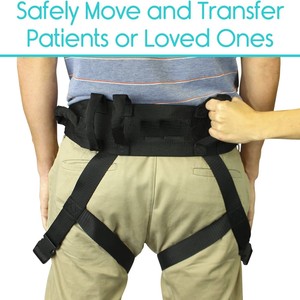 Ceinture de transfert à boucle de jambe, ceinture lombaire en nylon avec boucle métallique, taille L, aide à la marche pour patient, attelle de soutien - Product Image 2