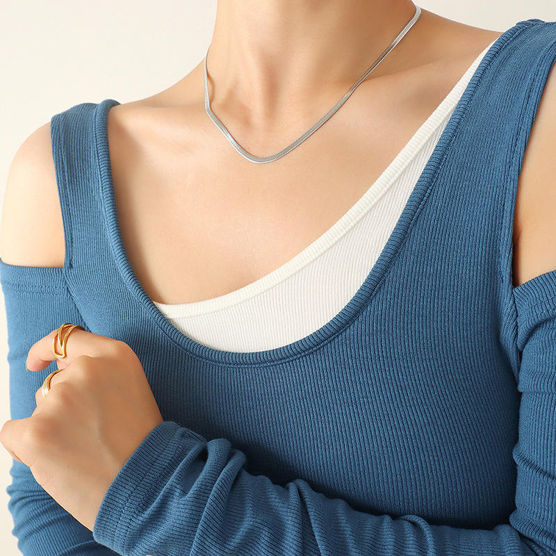 Steel necklace-37+8cm