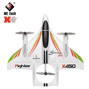Avión RC <span class=keywords><strong>Wltoys</strong></span> XK <span class=keywords><strong>X450</strong></span> 2.4G 6CH, Planeador de Ala Fija con Control Remoto, 3 Modos de Vuelo, Despegue y Aterrizaje Vertical, Sin Escobillas, 300m - Product Image 1