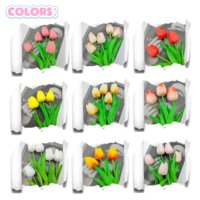 Tulipes artificielles en PU à toucher réel, décoration d'intérieur, fleurs de Noël et de mariage, respectueuses de l'environnement, livraison rapide