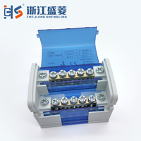 Boîte de distribution industrielle CZLS K207 en cuivre, connexion par vis sur rail DIN, 12 pôles, 125A