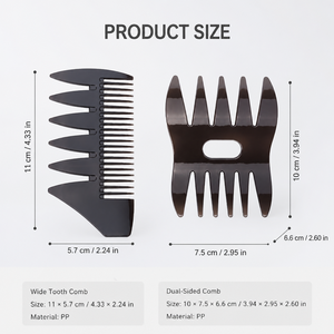 Nouvel Arrivage – <span class=keywords><strong>Peigne</strong></span> de Poche Professionnel Double Face à Dents Larges en Plastique Durable et Portable pour Coiffure Cheveux et Barbe - Product Image 2
