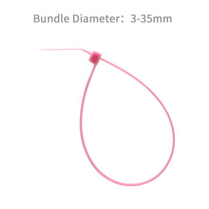 ピンク100個3.6 * 150mmナイロンPA 66自己ロックケーブルタイUVジップタイプラスチックワイヤーファスナー - Product Image 3
