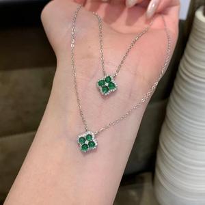 S925 Pure <b>Silver</b> Elegant French Temperament High-End Gentle Feel Natural Water Foam Jade <b>Rose</b> Gourd <b>Necklace</b> Fine Pendant - Product Image 1