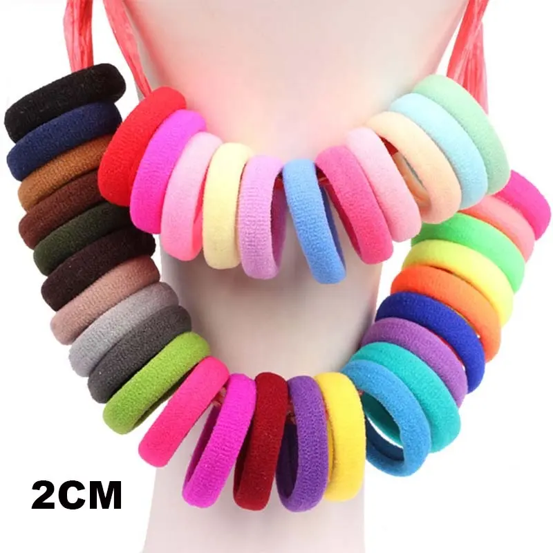 CUSTOMIZE All-match FashionHair Colour Seamless Cute Elastic 2-10CM Hair Tie Daily Life Basic Rubber Band For Girls Women