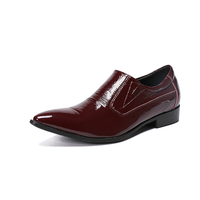 NA244 Robe rouge vin pour homme Chaussures en cuir italien Mocassin en cuir à enfiler tendance pour homme Chaussures formelles pour homme Chaussures à bout pointu pour homme