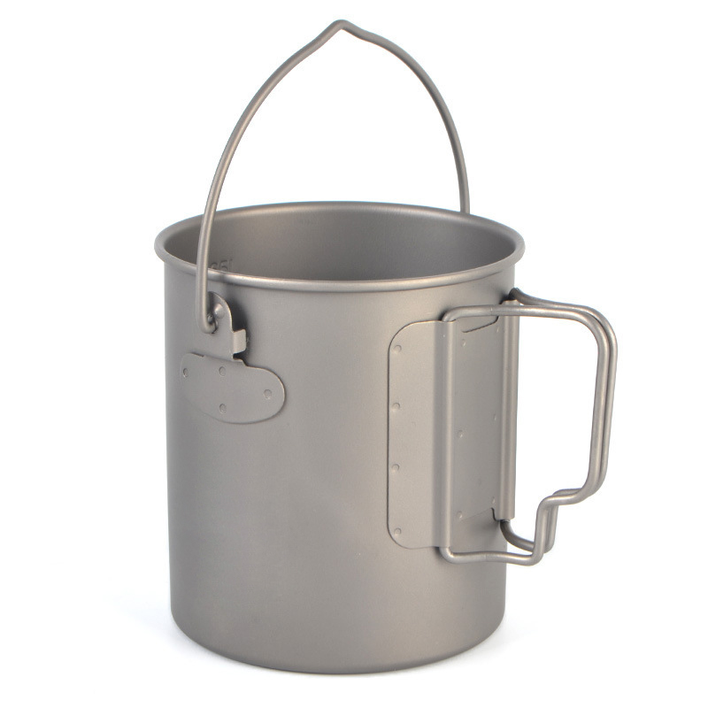 Tasse en titane ultralégère portable - YWEI - 400ml - Poignée pliable
