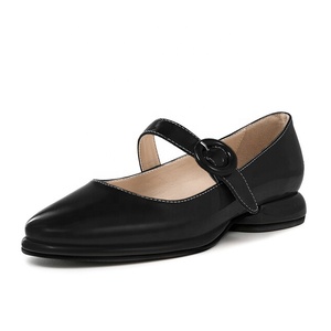 Zapatos Mary Jane de Tacón Bajo Cuadrado para Mujer, Talla Grande 45, con Hebillas Centrales, Ajuste <span class=keywords><strong>Ancho</strong></span>, Punta Redonda, Sandalias Planas de Verano para Oficina - Product Image 5