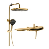 Samtoou Tiktok Trend 3 Funtion Rainfalll ensembles de douche LED affichage numérique lumineux plate-forme de stockage surdimensionnée système de douche Piano