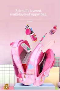 Sac à dos scolaire en nylon coloré à motif de dessin animé, trè<span class=keywords><strong>s</strong></span> tendance, imperméable, pour filles et enfants du primaire, vente en gros disponible - Product Image 2