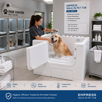 Bac de lavage commercial pour animaux de compagnie, extra-robuste et à double renfort, type walk-in