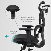 Chaise de bureau pivotante entièrement en maille réglable à dossier haut personnalisée Conception ergonomique Support lombaire Accoudoirs réglables Testée par Bifma