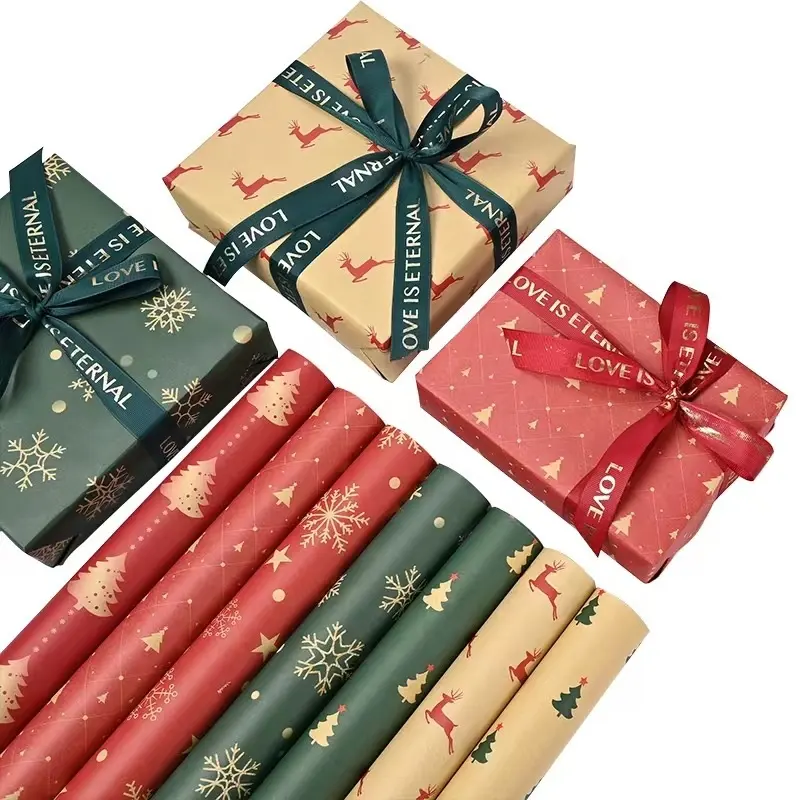 Christmas gift wrapping paper thickened kraft paper bouquet flower wrapping paper