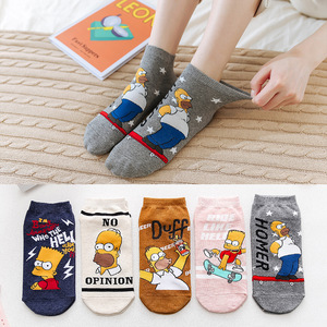 Calcetines tobilleros Harajuku con dibujos animados para mujer, de algodón, Kawaii, <span class=keywords><strong>gato</strong></span>, novedad - Product Image 2