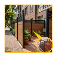 Sistem Pagar Privasi Taman Hunian Zhongchang Profil Pagar Aluminium Motif Kayu Perakitan Mudah Kit Pagar DIY Bahan Slat