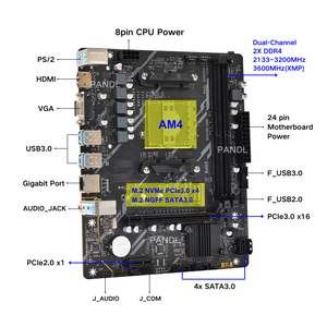 NEW AM4 Socket B450 <b>M</b>-ATX Mainboard With Dual Channel DDR4 Supports XMP NVMe&NGFF M2 <b>SSD</b> SATA3.0 USB3.0 B450M Motherboard - Product Image 2